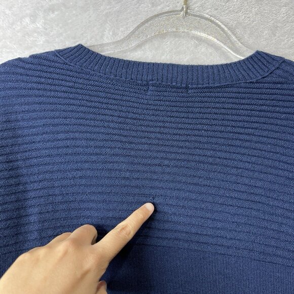 Neve Sweater Mens XL Merino Wool Blue V Neck Pullover - Picture 8 of 12